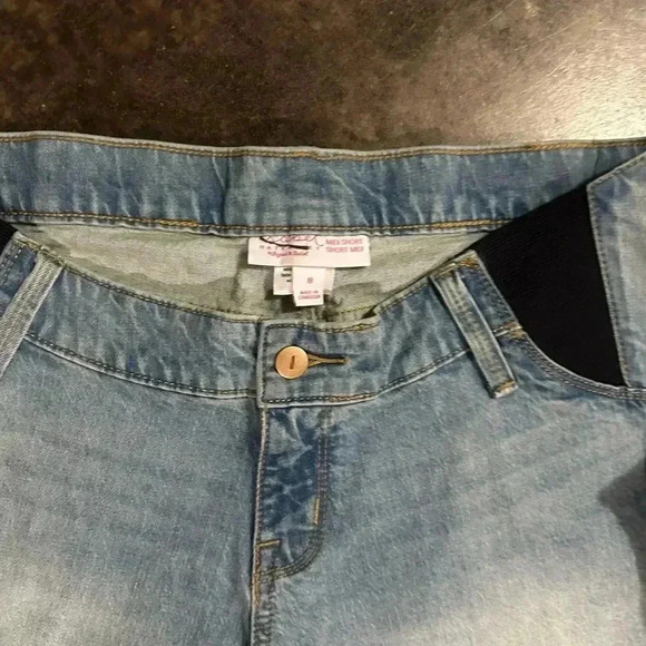 Two Pair Lot — Size 8 Isabel Maternity Under Belly Jean Shorts Midi Short NWT - Picture 3 of 6